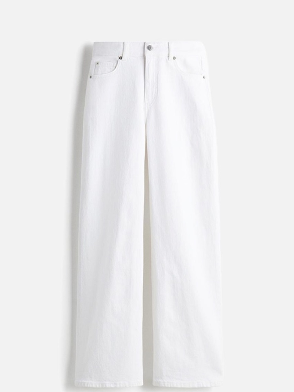 NWT H&M White Wide High Waist Jeans Size 6 Wide Leg